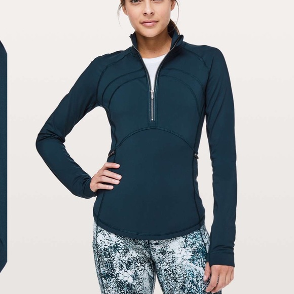 lululemon athletica Tops - Lululemon Front Of The Pack 1/2 Zip Pullover Nocturnal Teal 6